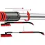 Xtrobb Telescopische ijskrabber 80 tot 95 cm zwart rood met draaivergrendeling, afneembare borstel, losse krabber en EVA handgreep