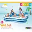 Intex Opblaasbaar zwembad 229 x 229 x 66 cm met 4 zitplaatsen, rugleuningen en bekerhouders