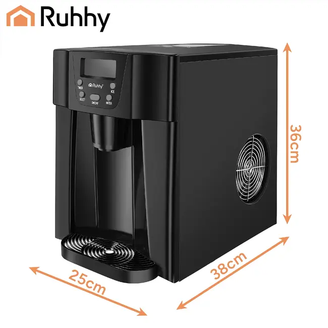 Ruhhy Ijsblokjesmachine 3 L zwart met LCD paneel 150 W compressor en 12 kg ijs per dag
