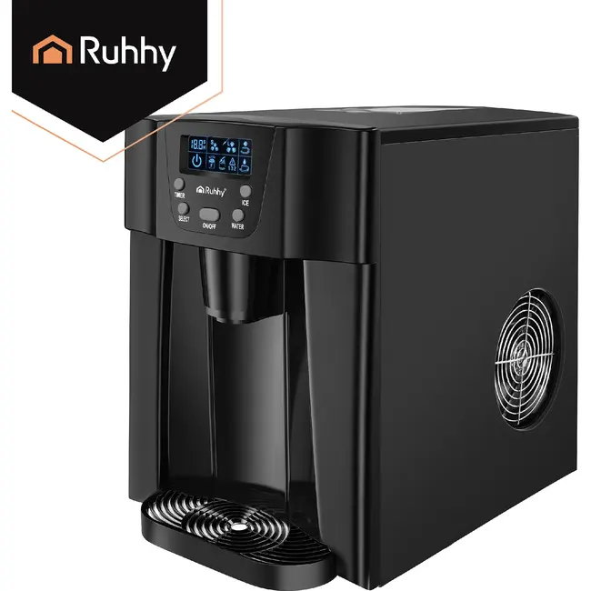 Ruhhy Ijsblokjesmachine 3 L zwart met LCD paneel 150 W compressor en 12 kg ijs per dag