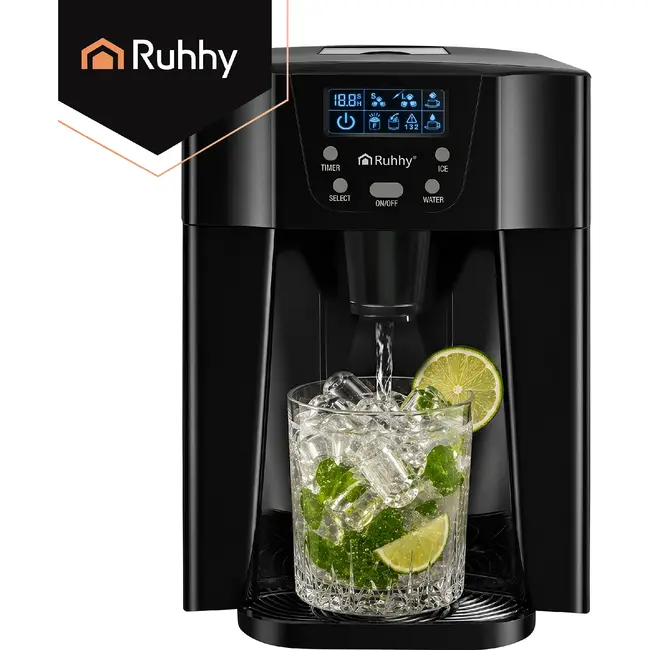 Ruhhy Ijsblokjesmachine 3 L zwart met LCD paneel 150 W compressor en 12 kg ijs per dag
