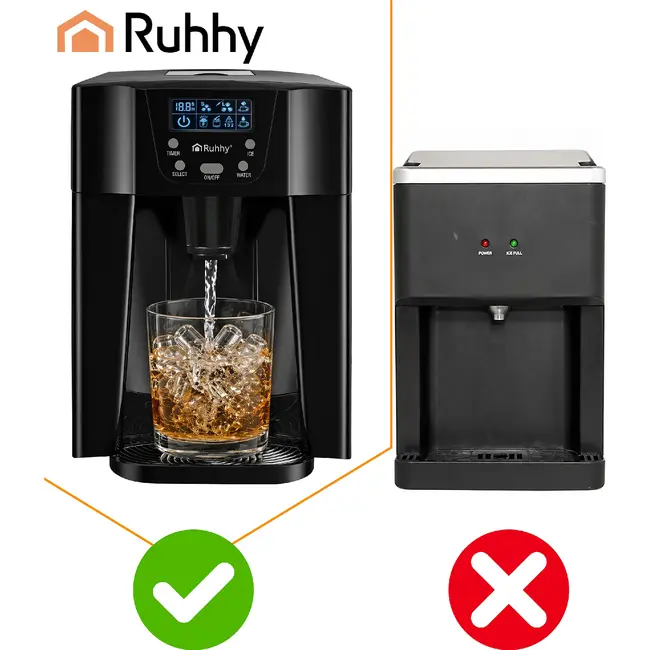 Ruhhy Ijsblokjesmachine 3 L zwart met LCD paneel 150 W compressor en 12 kg ijs per dag