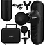 Isomedix Mini massagepistool zwart met 5 standen, 4 massagekoppen, stille motor, USB-C kabel en case voor sport en herstel