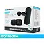Isomedix Mini massagepistool zwart met 5 standen, 4 massagekoppen, stille motor, USB-C kabel en case voor sport en herstel