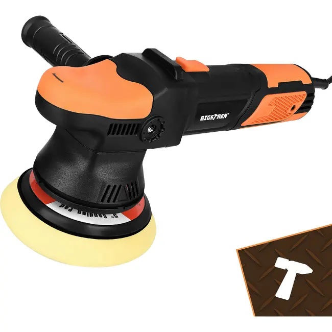 Bigstren Dual Action autopolijstmachine 900 W met 125 en 150 mm platen, soft start, 8 m kabel, tas en accessoires voor lakcorrectie