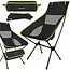 Trizand Inklapbare visstoel zwart 41 x 52 x 86 cm met stalen frame, transporthoes en draaglast 120 kg
