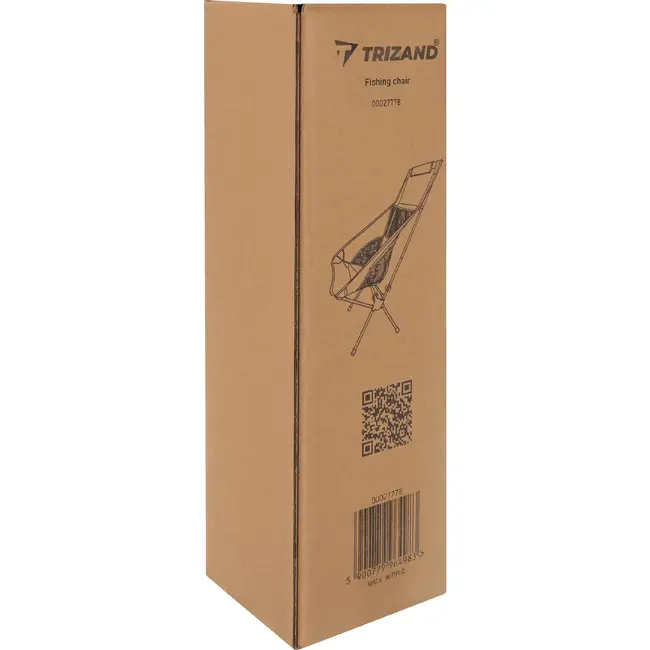 Trizand Inklapbare visstoel zwart 41 x 52 x 86 cm met stalen frame, transporthoes en draaglast 120 kg