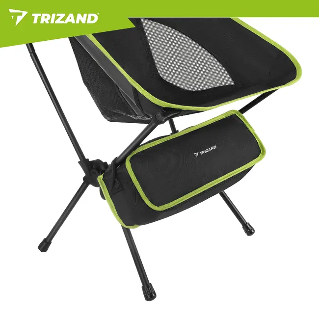 Trizand Inklapbare visstoel zwart 41 x 52 x 86 cm met stalen frame, transporthoes en draaglast 120 kg