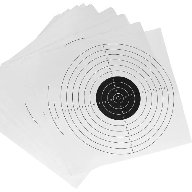 Trizand Schietschijven 50 x 50 cm van offsetpapier 80 g/m² set van 100 stuks met duidelijke print voor nauwkeurigheidstraining