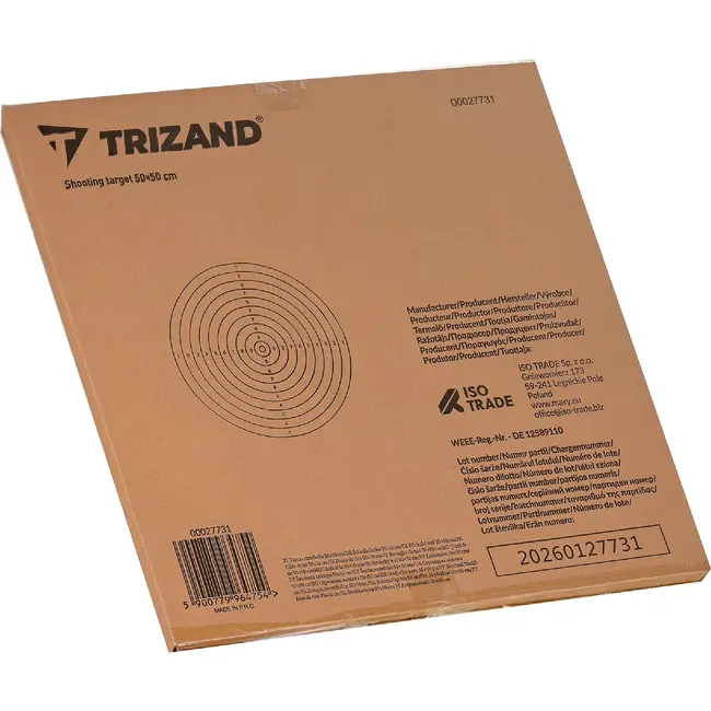 Trizand Schietschijven 50 x 50 cm van offsetpapier 80 g/m² set van 100 stuks met duidelijke print voor nauwkeurigheidstraining