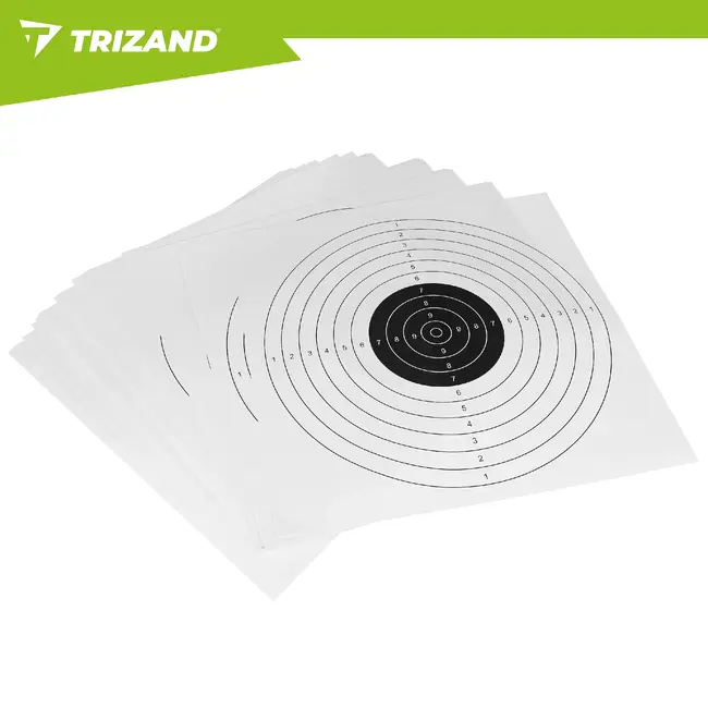 Trizand Schietschijven 50 x 50 cm van offsetpapier 80 g/m² set van 100 stuks met duidelijke print voor nauwkeurigheidstraining
