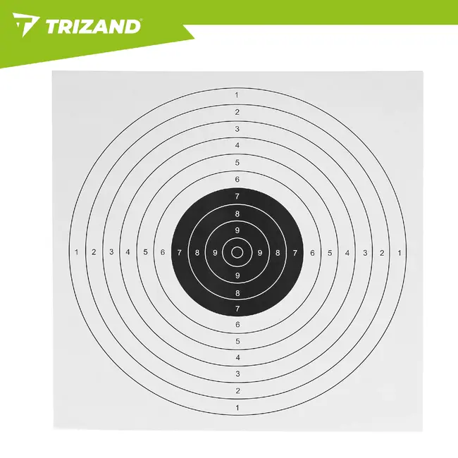 Trizand Schietschijven 50 x 50 cm van offsetpapier 80 g/m² set van 100 stuks met duidelijke print voor nauwkeurigheidstraining
