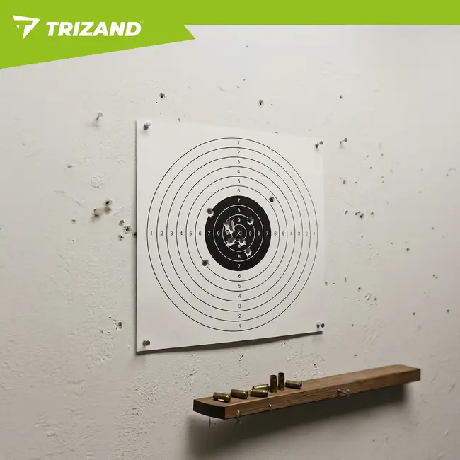 Trizand Schietschijven 50 x 50 cm van offsetpapier 80 g/m² set van 100 stuks met duidelijke print voor nauwkeurigheidstraining