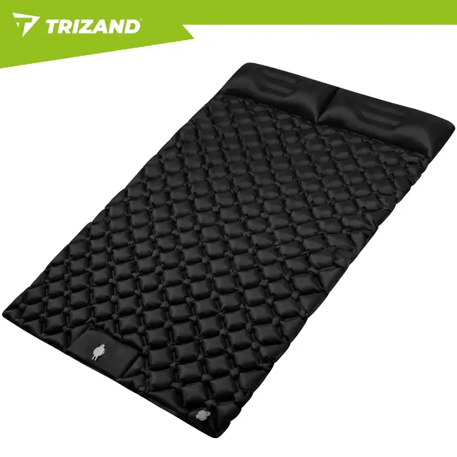 Trizand Zelfopblazende tweepersoons slaapmat 120 x 190 cm met voetpomp, draaghoes en nylon TPU
