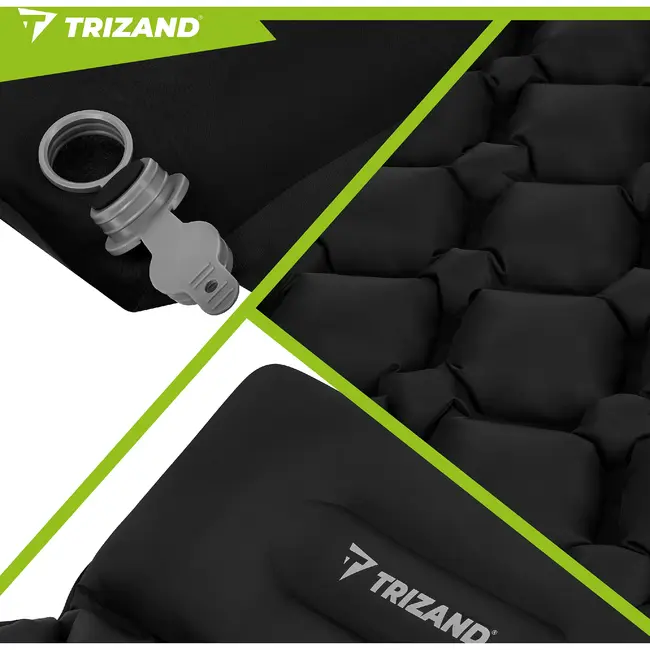 Trizand Zelfopblazende tweepersoons slaapmat 120 x 190 cm met voetpomp, draaghoes en nylon TPU