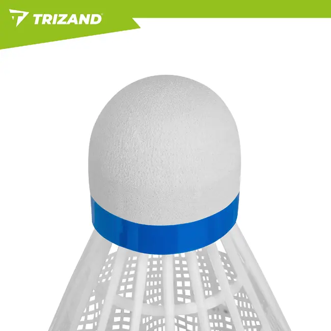 Trizand Complete badmintonset 8-delig met 4 rackets van 66,5 cm, 3 shuttles en hoes voor recreatief buiten spelen