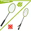 Trizand Complete badmintonset 8-delig met 4 rackets van 66,5 cm, 3 shuttles en hoes voor recreatief buiten spelen