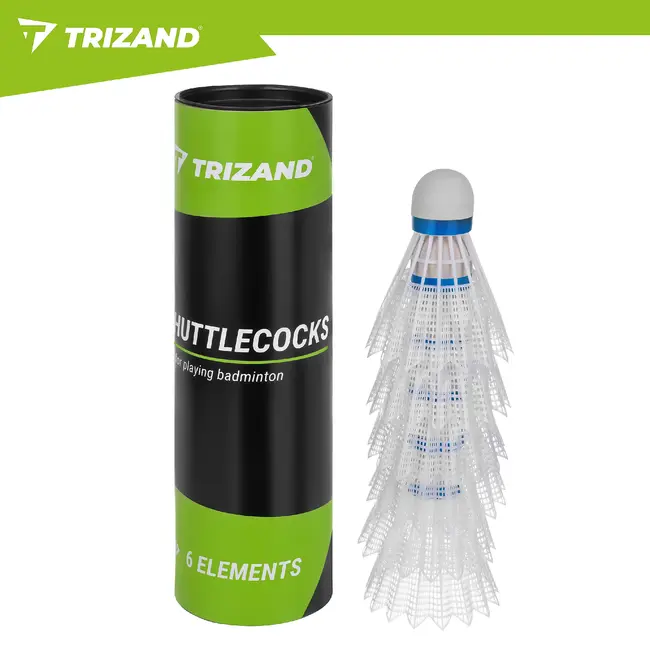 Trizand Badmintonset 9-delig met 2 rackets, 6 shuttles en hoes. Ideaal voor recreatief spelen in tuin, op strand of tijdens vakantie.