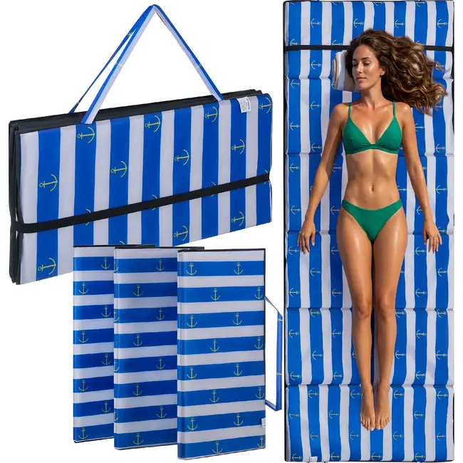 Trizand Opvouwbare strandmat XXL 192 x 66 x 1 cm waterbestendig voor strand camping en vakantie