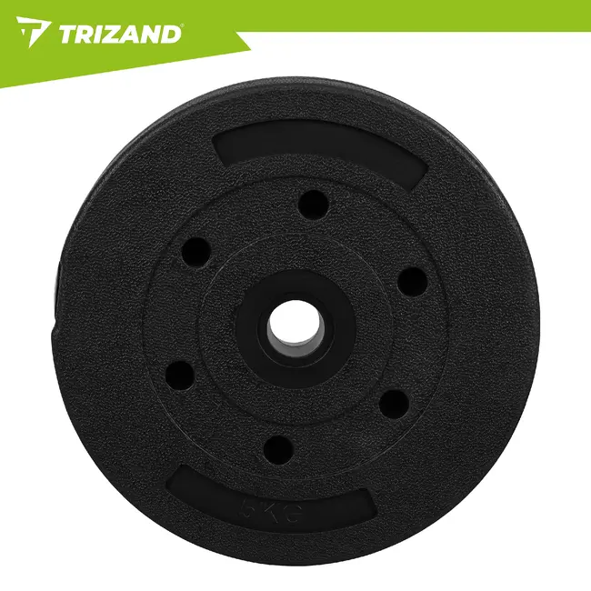 Trizand Haltergewichten set 5 kg 4 stuks voor krachttraining en fitness oefeningen