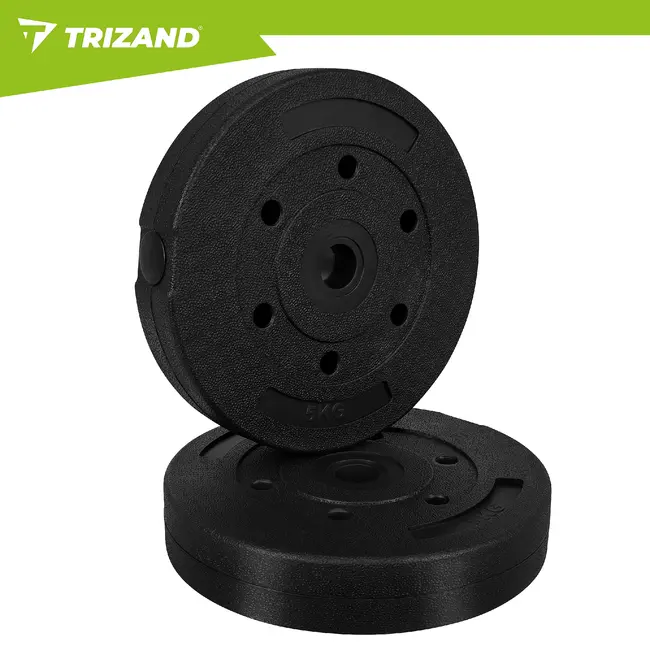 Trizand Haltergewichten set 5 kg 4 stuks voor krachttraining en fitness oefeningen