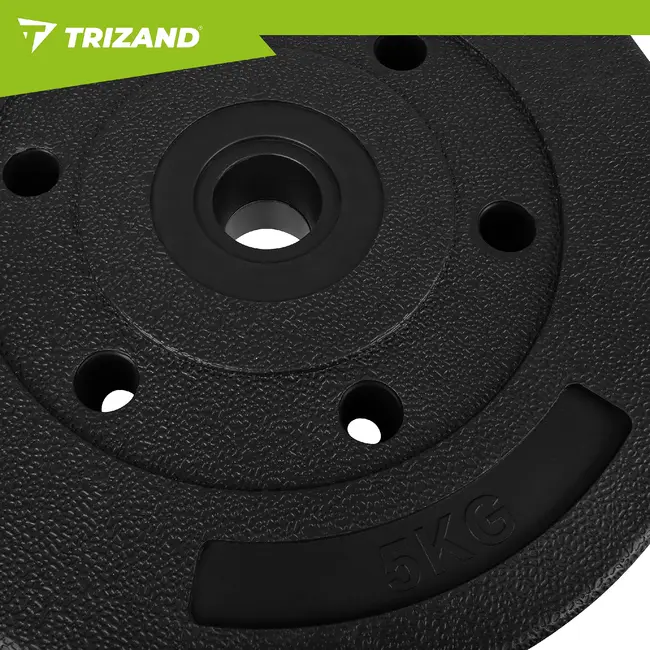Trizand Haltergewichten set 5 kg 4 stuks voor krachttraining en fitness oefeningen