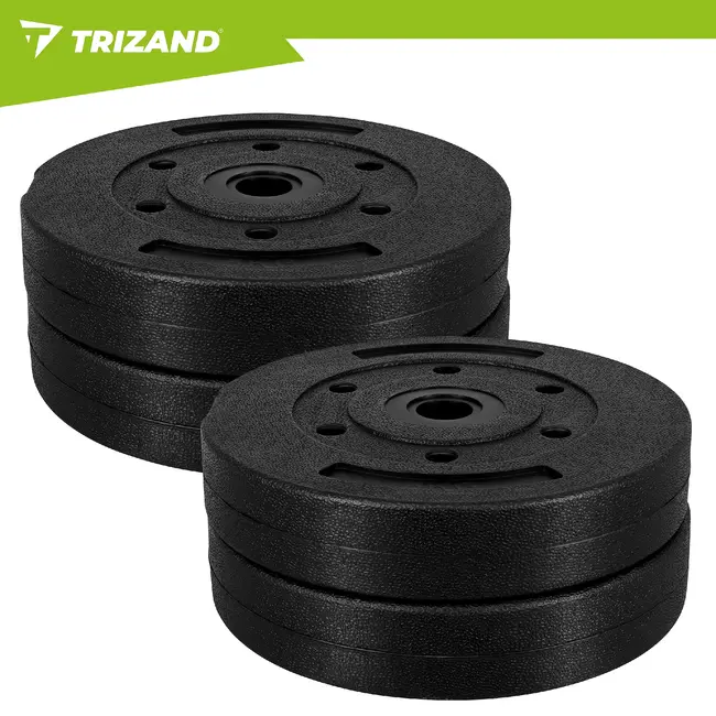 Trizand Haltergewichten set 5 kg 4 stuks voor krachttraining en fitness oefeningen