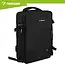 Trizand Zwarte reisrugzak 40 x 20 x 25 cm met 180° opening, USB-poort en kofferband voor handbagage