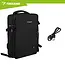 Trizand Zwarte reisrugzak 40 x 20 x 25 cm met 180° opening, USB-poort en kofferband voor handbagage