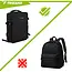 Trizand Zwarte reisrugzak 40 x 20 x 25 cm met 180° opening, USB-poort en kofferband voor handbagage