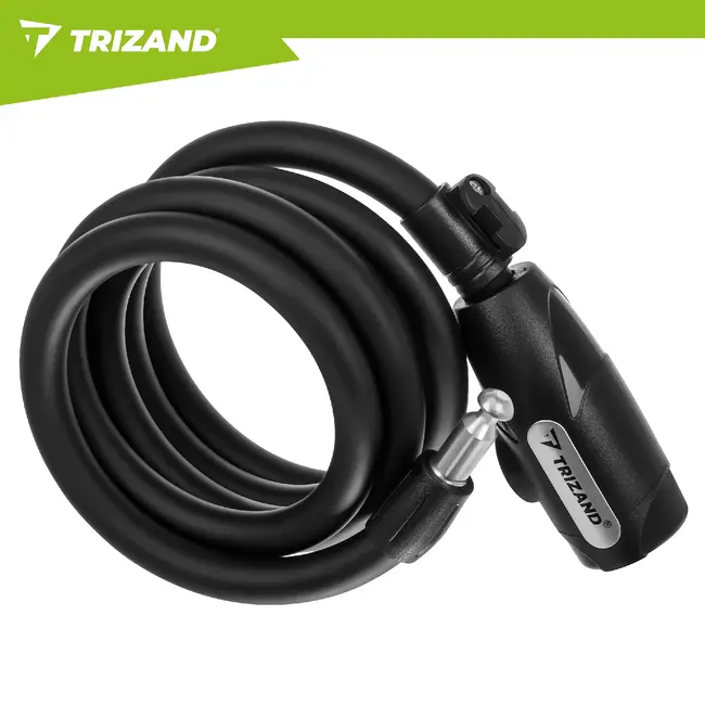 Trizand Lang fietsslot 150 cm zwart kabelslot voor fiets kinderwagen en scooter