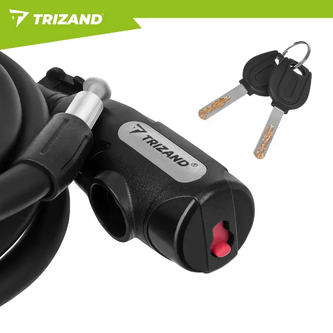 Trizand Lang fietsslot 150 cm zwart kabelslot voor fiets kinderwagen en scooter