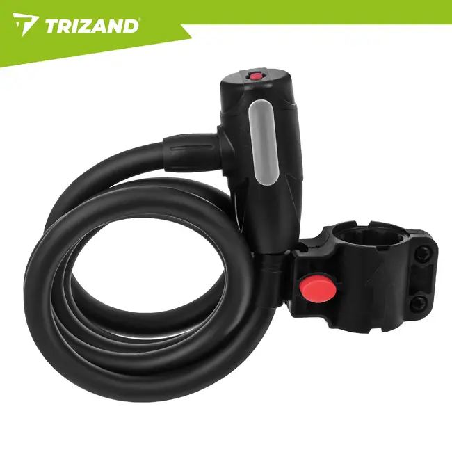 Trizand Lang fietsslot 150 cm zwart kabelslot voor fiets kinderwagen en scooter