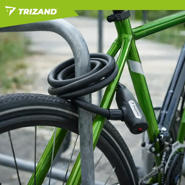 Trizand Lang fietsslot 150 cm zwart kabelslot voor fiets kinderwagen en scooter