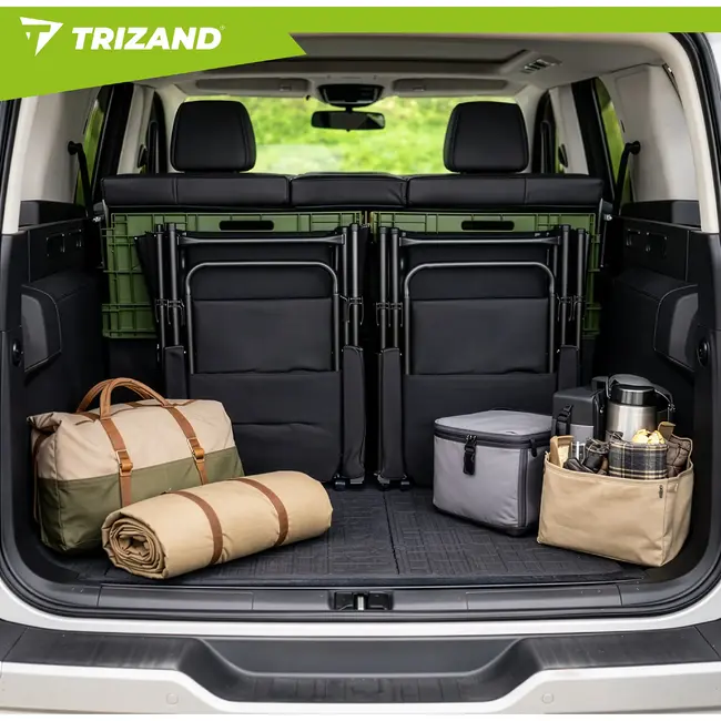 Trizand Set van 2 opvouwbare campingstoelen 59 x 70 x 91 cm met armleuningen en draagvermogen 100 kg