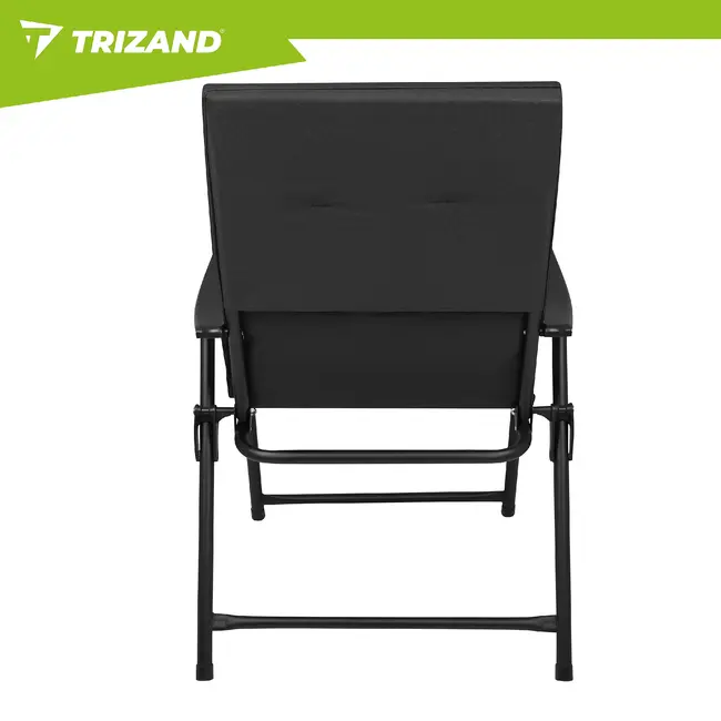 Trizand Inklapbare campingstoel zwart 59 x 70 x 91 cm voor camping tuin en outdoor gebruik