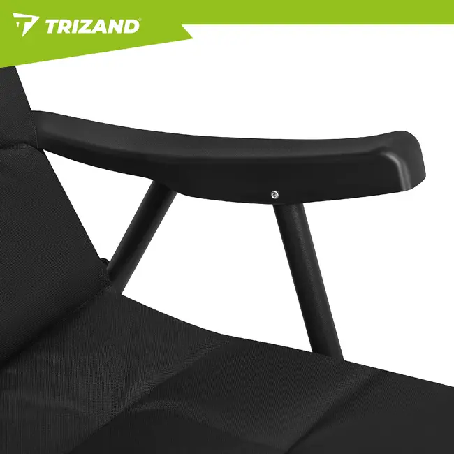 Trizand Inklapbare campingstoel zwart 59 x 70 x 91 cm voor camping tuin en outdoor gebruik