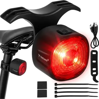 Trizand Rode LED fietslamp achterlicht compact en eenvoudig te monteren voor veilig fietsen in het donker
