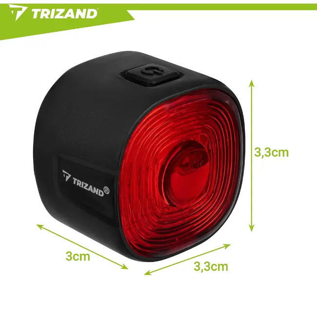 Trizand Rode LED fietslamp achterlicht compact en eenvoudig te monteren voor veilig fietsen in het donker