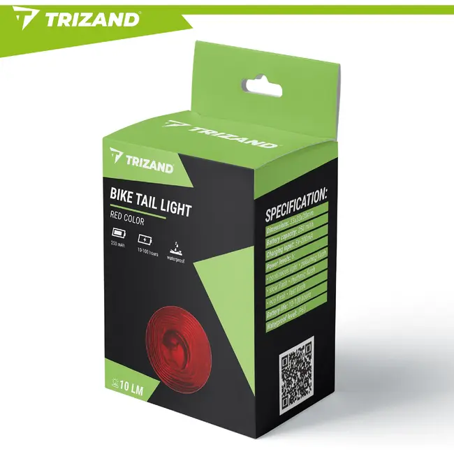 Trizand Rode LED fietslamp achterlicht compact en eenvoudig te monteren voor veilig fietsen in het donker