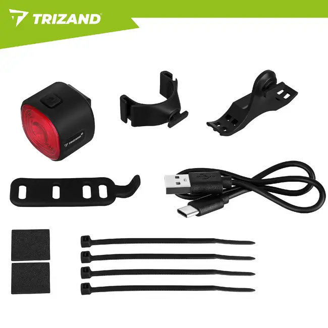 Trizand Rode LED fietslamp achterlicht compact en eenvoudig te monteren voor veilig fietsen in het donker