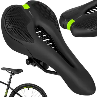 Trizand Comfortabel fietszadel 28 x 14 cm zwart met ergonomische vorm, ventilatie en demping voor stadsfiets