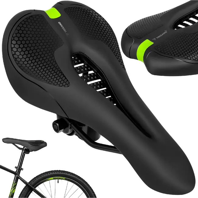 Trizand Comfortabel fietszadel 28 x 14 cm zwart met ergonomische vorm, ventilatie en demping voor stadsfiets