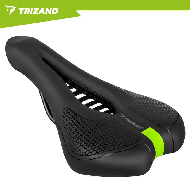 Trizand Comfortabel fietszadel 28 x 14 cm zwart met ergonomische vorm, ventilatie en demping voor stadsfiets