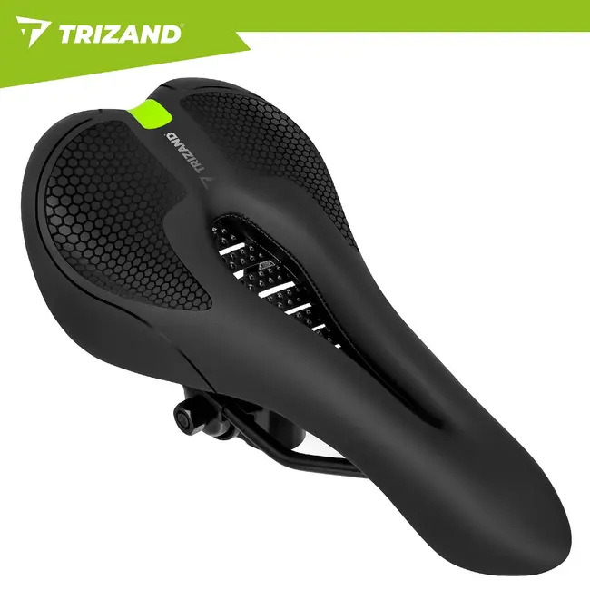Trizand Comfortabel fietszadel 28 x 14 cm zwart met ergonomische vorm, ventilatie en demping voor stadsfiets