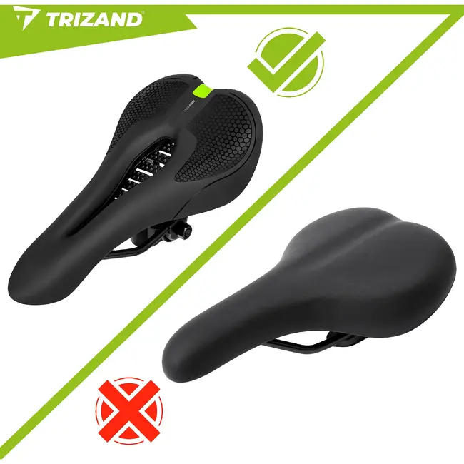Trizand Comfortabel fietszadel 28 x 14 cm zwart met ergonomische vorm, ventilatie en demping voor stadsfiets