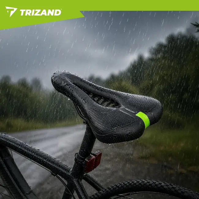 Trizand Comfortabel fietszadel 28 x 14 cm zwart met ergonomische vorm, ventilatie en demping voor stadsfiets