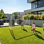 Trizand Metalen voetbalgoal 213 x 150 x 90 cm wit met net, haringen en montagekit voor training in de tuin