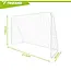 Trizand Metalen voetbalgoal 213 x 150 x 90 cm wit met net, haringen en montagekit voor training in de tuin
