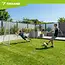 Trizand Metalen voetbalgoal 213 x 150 x 90 cm wit met net, haringen en montagekit voor training in de tuin